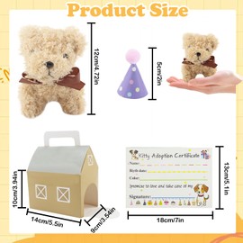 126 Pcs Adopt a Puppy Party Favors, 24 Mini Plush Dogs Stuffed Puppy 24 Foldable Kraft Dog Boxes 24 Adoption Cards 30 Birthday Hats 24 Pencils for Adopt A Dog Birthday Party Supplies Gifts