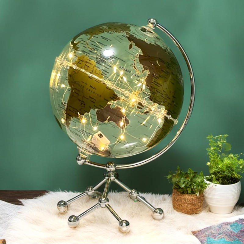 Golden Earth Globe, Globe Diam. 20 cm/7.9 inches, World Map,