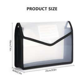 FYY Document Wallet A5.5 Pieces Document Folder A5 Portfolio Folders with Press Stud Plastic Envelope Folder Waterproof Transparent Pocket Documents with Card for Travel Office Document School, A5