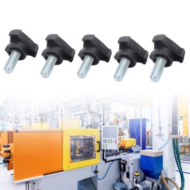 5Pcs Hand Knob Tightening Screw with Plastic Triangular Handle, Threaded Knurled Thumbscrew Grip Knobs Thumb Screw, M10 25mm