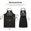 Cosswe Funny Cooking Apron for Men, Professional BBQ Apron, Black,