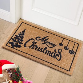 AerWo Christmas Door Mat Outdoor Welcome Mats Indoor for Front Door, Christmas Doormat with Non-Slip PVC Backing, 30'' x 17'' Winter Doormat for Home Bath Kitchen Entrance Front Door Floor Mat