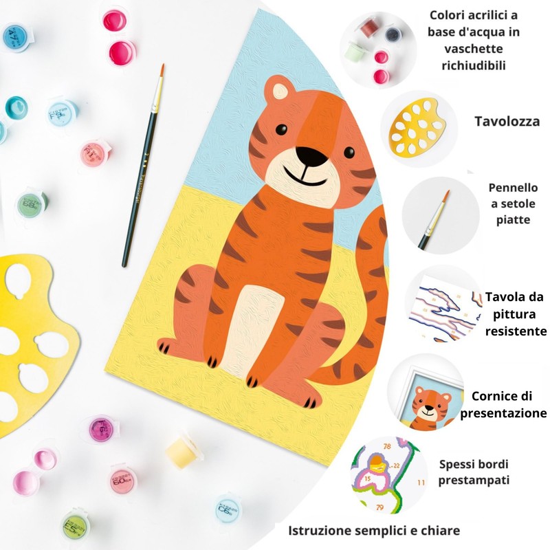 Ravensburger CreArt: Tigre Giocoso – Dipingere con i Numeri Bambini
