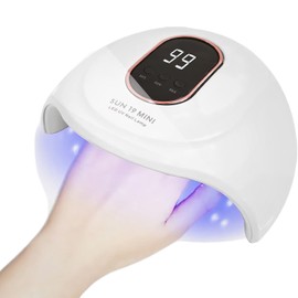 NUYOLEITY Nail Light, LED UV Light, For Resin, All Gel Compatible, 80W Curing Light, PU Hand Pillow, Gel Nail Light, 3 Step Timer, 90 LEDs, Fast Cure, Resin Light, Low Heat, For Both Hands and Feets,