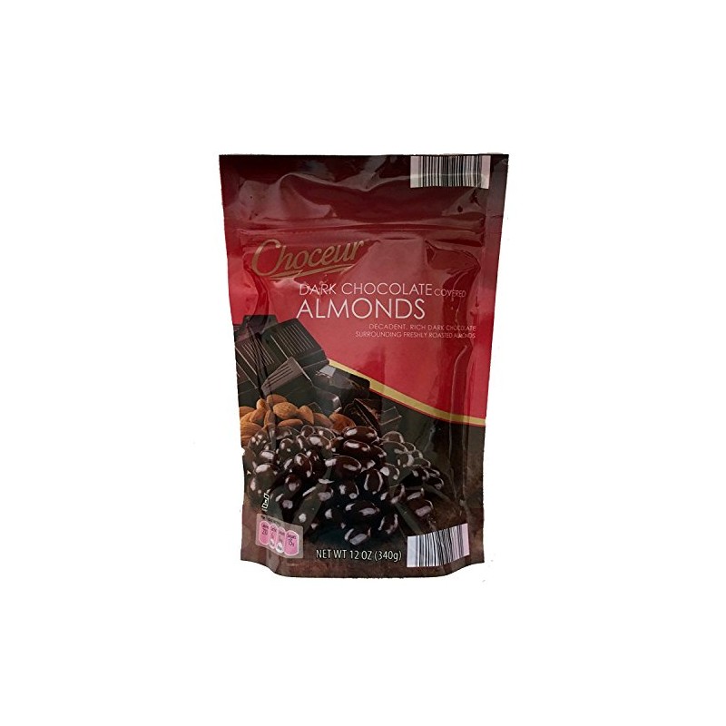 Choceur Dark Chocolate covered Almonds (1 x 12 oz Pack)