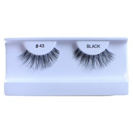 100 Pairs 100% Human Hair False Eyelashes Natural Black #43
