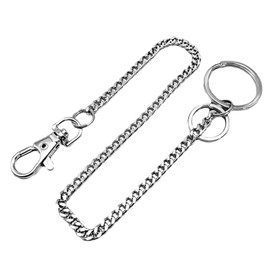 Zovator Key Chain,Silver Key Wallet Belt Ring Long Heavy Duty Key Ring Wallet Chain Metal Keychain for Men and Women