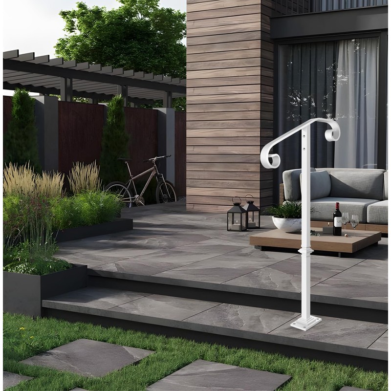 Zwinz Handrail Railing, Single Post Handrail Fits 1 or 2