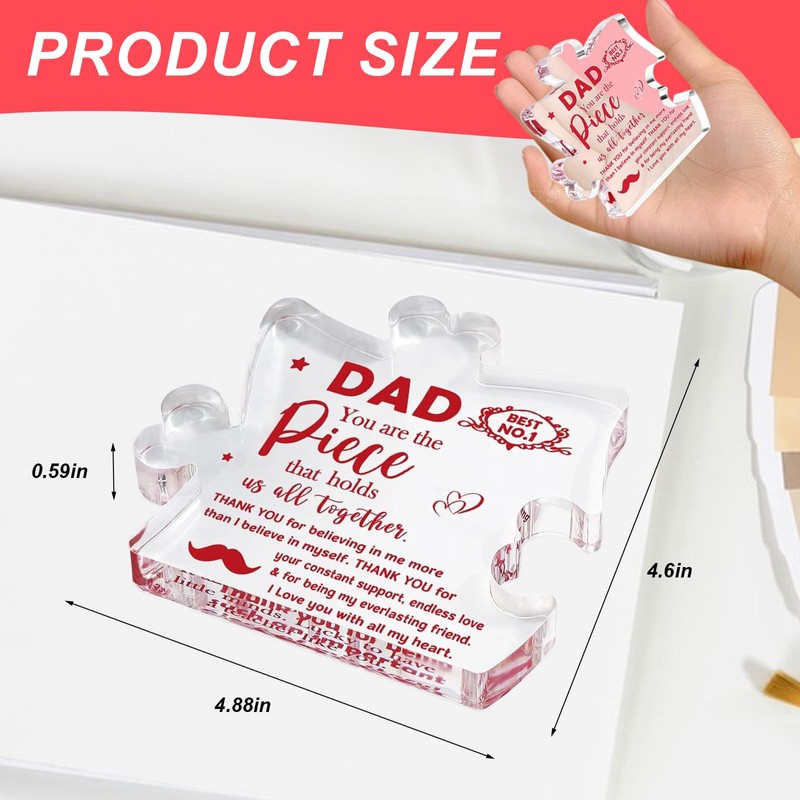 Dad Gifts from Kids - Acrylic Plaque Desk Decor for