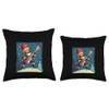 Electric Guitar Nutcracker for a Festive Jam Throw Pillow