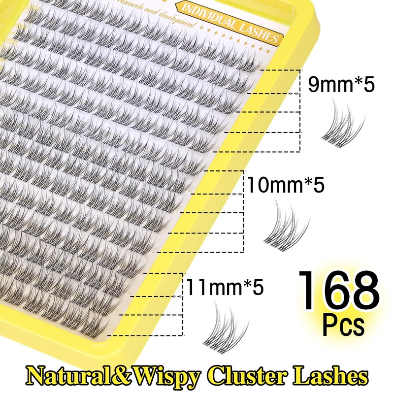 Cluster Lashes Natural Eyelash Clusters CC-Curly Eyelash Extension Wispy Individual