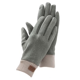 KXF Womens Winter Warm Thermal Touchscreen Corduroy Knit Gloves with Soft Lining Elastic Cuff for Women