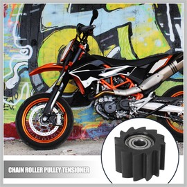 RATCHROLL 8mm Hole Chain Roller Pulley Slider Tensioner Wheel Guide Black Serrated Shaped for Kawasaki KX250F KX450F Bike 2006-2016 Replacement Car Parts