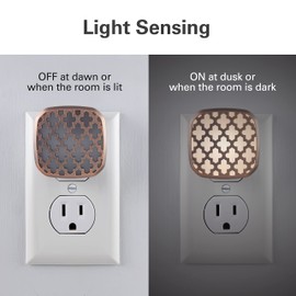Lights by Night Decorative LED Night Light, Oil-Rubbed Bronze Moroccan Design, Plug-in, Dusk to Dawn Sensor, UL-Certified, Home Decor, Ideal for Bedroom, Bathroom, Kitchen, Hallway, 55164, 2 Pack