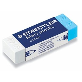 STAEDTLER Mars Plastic Combi 526 508 - Borrador de ftalatos y látex, color blanco