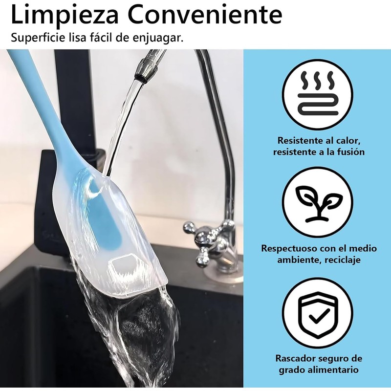 4 Espátulas Miserable Silicon Flexibles - Espatulas Silicona,Sin BPA,Resistente al