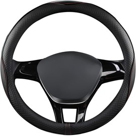 HETIE Funda para Volante de Coche, Cubre Volante Antideslizante para Auto, Fabricado en Piel Auténtica, con una Textura Delicada, Cómodo y Transpirable. Diámetro Estándar: 38 cm