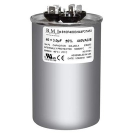 RA2000/37(406+305) Replacement - 40 + 3 uf/Mfd 370/440 VAC BMI Round Dual Universal Capacitor, Made in The U.S.A.