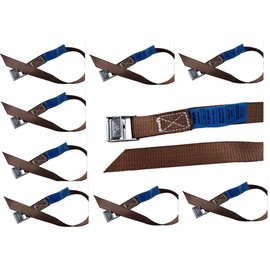 iapyx Fastening Straps Set Ideal for Attaching to Bicycle Carrier, Clamp Lock Straps, Tie Down Straps (Set of 10, Brown)