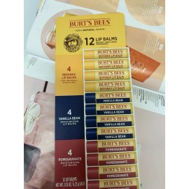 Burt's Bees 100% Natural Original Lip Balm 12-Pack, Includes 4 Beeswax, 4 New