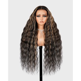 Megalook hair 6X5 Glueless Wig Ombre 1B/27 Lace Front Wigs Human Hair Pre Plucked HD Closure Wig Loose Deep Wave Wig Human Hair 200% Density Balayage Loose Curly Wig Human Hair 22 Inch