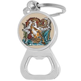 Japanese Dragon and Tiger Bottle Opener Keychain