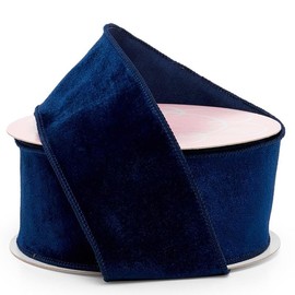 2 1/2" X 10 Yards Premium Velvet Wired Ribbon - Navy