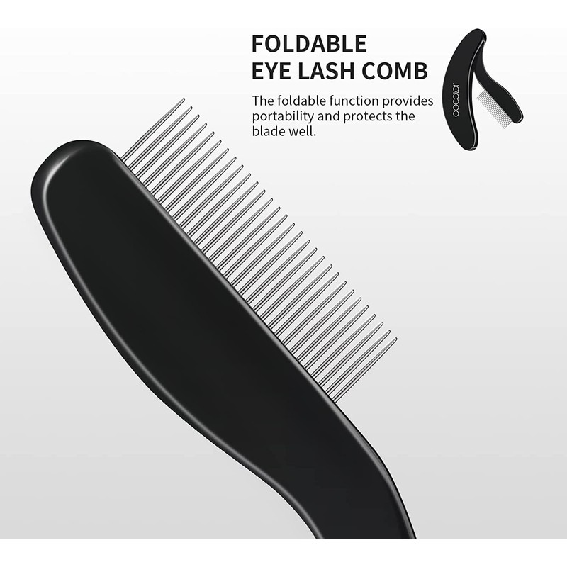 Docolor Foldable Eyelash Comb Stainless Steel Teeth Eyebrow Brush Steel