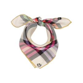 FRAAS Halstuch Damen aus 100% reiner Seide - Nickituch Damen mit Plaid-Muster - 51 x 51 cm Größe - Schickes Seidentuch Bandana Honest White