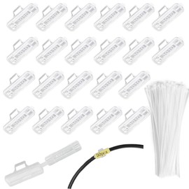RXKFIGX Pack of 50 Cable Labels Detection Box with 50 Nylon Cable Ties White Cable Labels Transparent Waterproof Cable Marking for Labelling and Sorting Cables of All Types