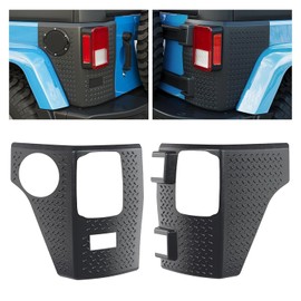 ECOTRIC Rear Corner Guards Body Armor Compatible with 2007-2018 Jeep Wrangler JK JKU Replacement for 11651.01 Tail Light Trim Covers Rear Quarter Panel Textured Black Exterior Accessories 2Pcs