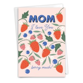 NobleWorks Mother's Day Greeting Card with 5 x 7 Inch Envelope (1 Card) Mom All About Mom - Berries C10993FMDG