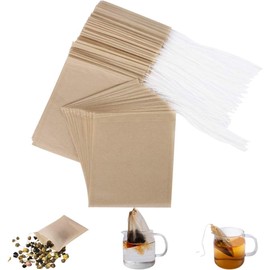 U Chef Set de 100 Bolsas para Té Biodegradables, Bolsitas para Infusiones, Bolsas para Té Suelto con Cordón, Bolsitas Naturales para Café en Grano, Especias
