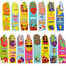 Fainne 120 Pieces Scented Bookmarks Cute Fruit and Sniff Bookmarks for Kids for Educational Office School Students Reader Supplies, 15 Scents
