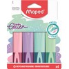 Maped Pastel Glitter Highlighters (Pack of 4 Assorted Pastel Colours)