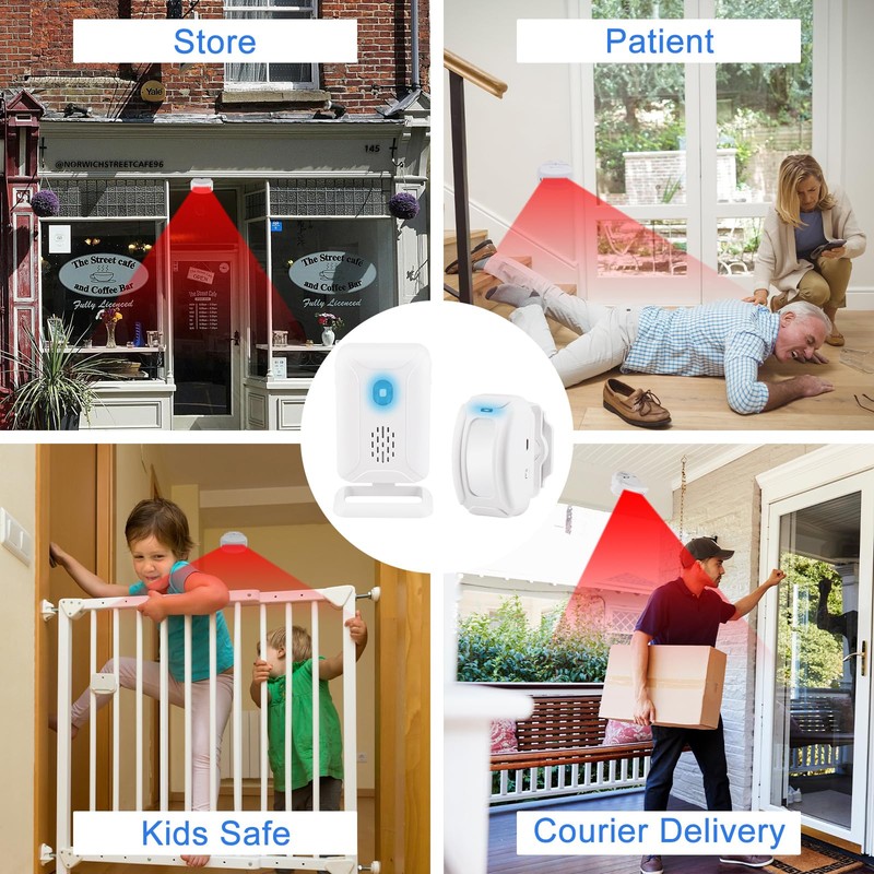 NineLeaf Door Entry Chime, Wireless Motion Sensor Door Bell with