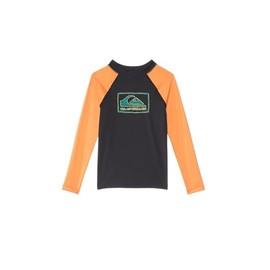 Quiksilver Boys (Age 2-7) Everyday Long Sleeve UV Rashguard - Black/Tangerine, 4