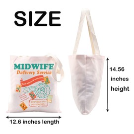 JXGZSO Funny Midwife Tote Bag Midwife Delivery Service Tote Bag Midwife Graduation Gift Thank You Gift for Midwife (MIDWIFE Delivery Tote)