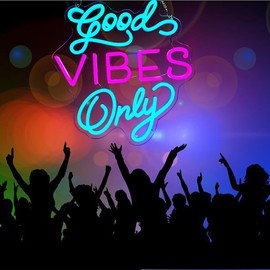 NUOSHANZS Good Vibes Only Neon Sign,LED Neon Signs for Wall Decor,Light Up signs for Bedroom Game Room Party Club Decor,Battery box or USB Powered