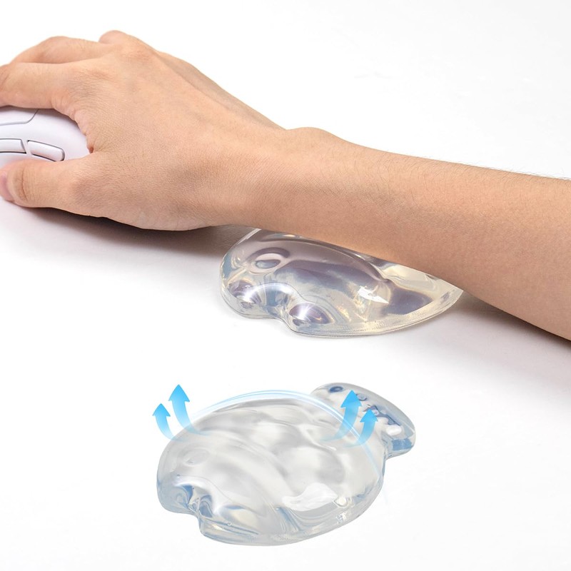 White Gel Mouse Wrist Rest–Clear Cute Fish Mouse Wrist Rest,