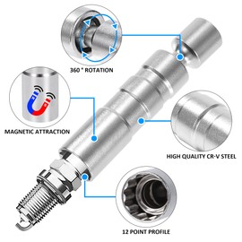 QIMEI-SHOP Spark Plug Wrench Magnetic Universal Flexible Spark Plug Wrench 14 mm & 16 mm with 3/8 Inch Drive for Car & Motorcycle Pack of 2