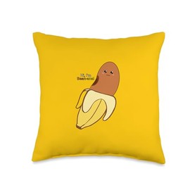 Cute Pinto Bean Inside Banana Costume, Bean-ana Pun Throw Pillow