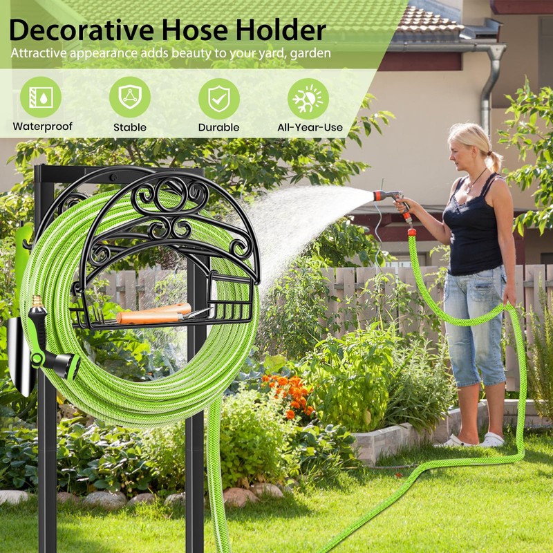 TomCare Garden Hose Holder Upgraded Water Hose Holder Heavy Duty