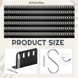 Halloscume 6 Pcs Fishing Lure Display Storage Racks 30 Holes Wall Mount Metal for Spinner Baits Fishing Spoons Lures Organize and Decoration with 20 Hooks and 12 Screws