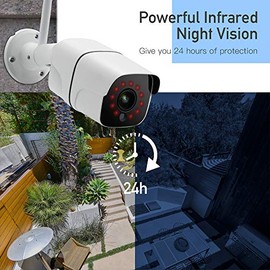 Cámara de seguridad al aire libre, 1080P WiFi cámara de vigilancia con visión nocturna, detección de movimiento, audio de 2 vías, monitor remoto de...