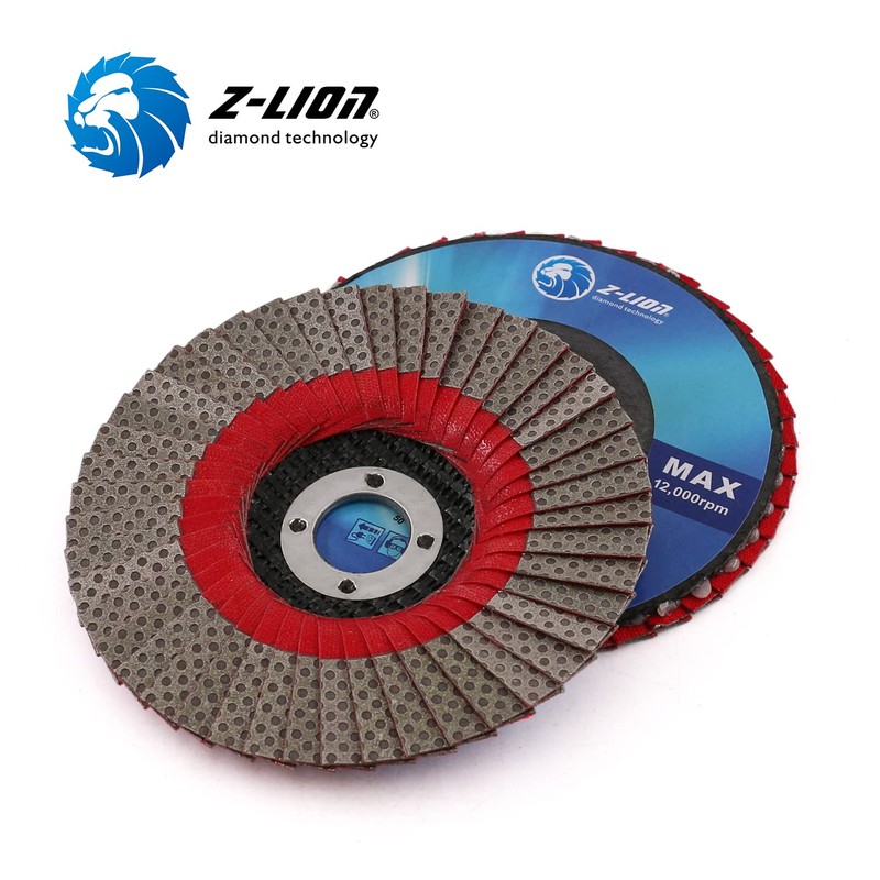 Z-LION 4 Inch Diamond Flap Disc 120 Grit Sanding Wheel