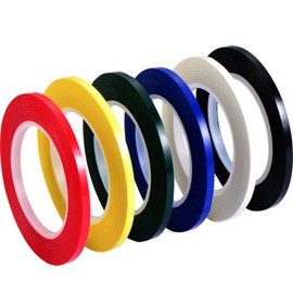 6 Stück 3 mm Breite Grafikschild Tape Grid Kunst Band Markierbänder Whiteboard Gridding Tape Selbstklebeband, 6 Farben