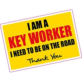 I AM A KEY WORKER - Vinyl Car Sticker 120mm x 80mm