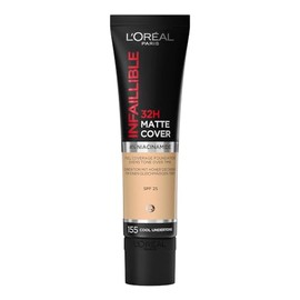 L'Oréal Paris, base de maquillaje de alta cobertura matte y larga duración, Infallible 32h Matte Cover, Tono 155