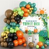 Mocsicka Dinosaur Three-rex Birthday Backdrop for Boy Happy 3rd Birthday